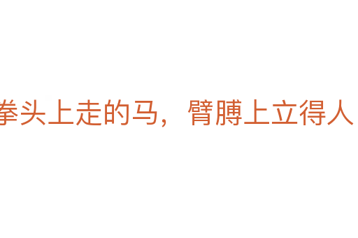 拳头上走的马,臂膊上立得人
